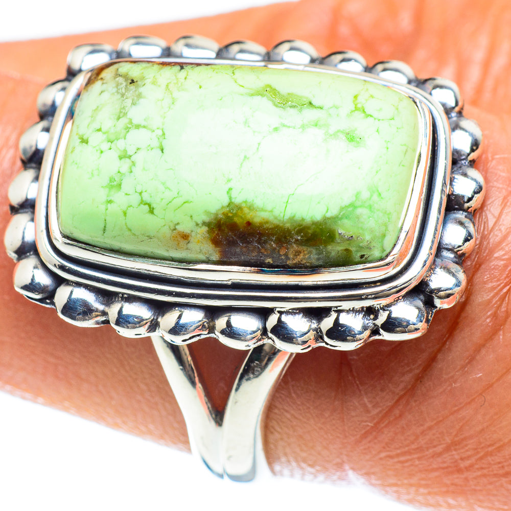 Lemon Chrysoprase Rings handcrafted by Ana Silver Co - RING58927