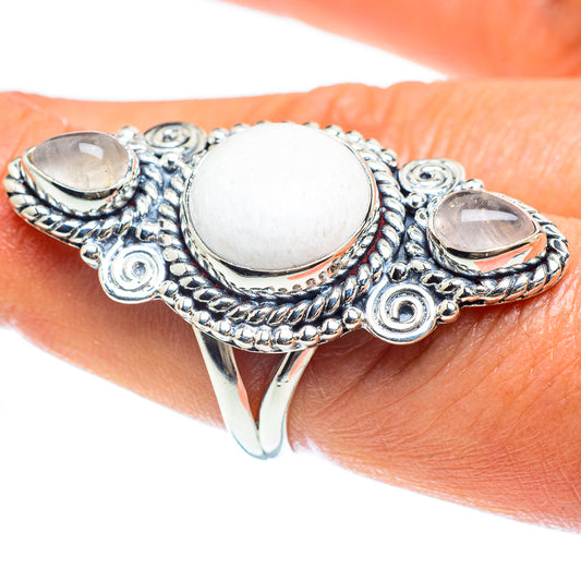 White Scolecite Rings handcrafted by Ana Silver Co - RING58940
