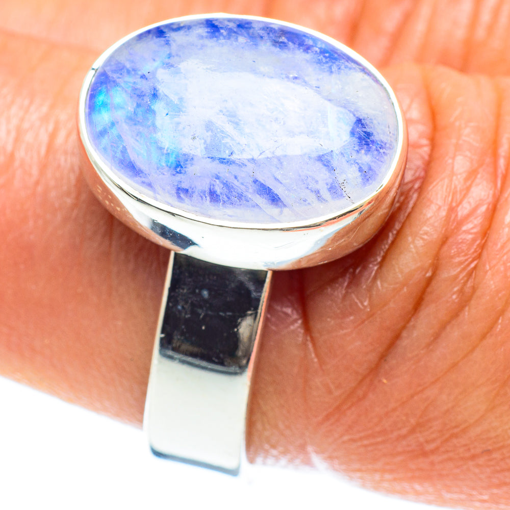 Rainbow Moonstone Rings handcrafted by Ana Silver Co - RING58943