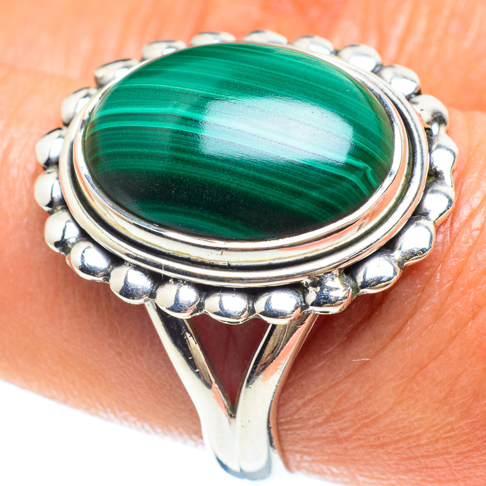 Malachite Rings handcrafted by Ana Silver Co - RING58965