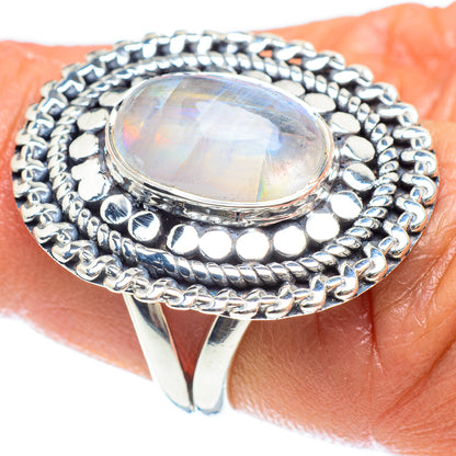 Rainbow Moonstone Rings handcrafted by Ana Silver Co - RING58974