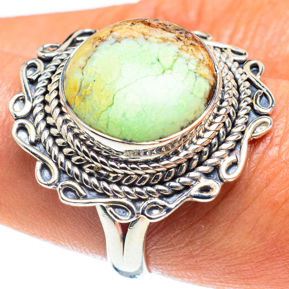 Lemon Chrysoprase Rings handcrafted by Ana Silver Co - RING58975