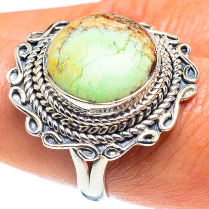 Lemon Chrysoprase Rings handcrafted by Ana Silver Co - RING58975