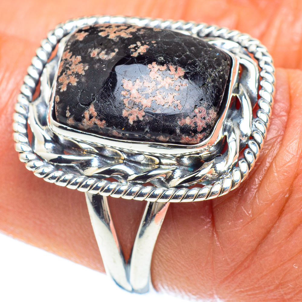Snowflake Obsidian Rings handcrafted by Ana Silver Co - RING58976