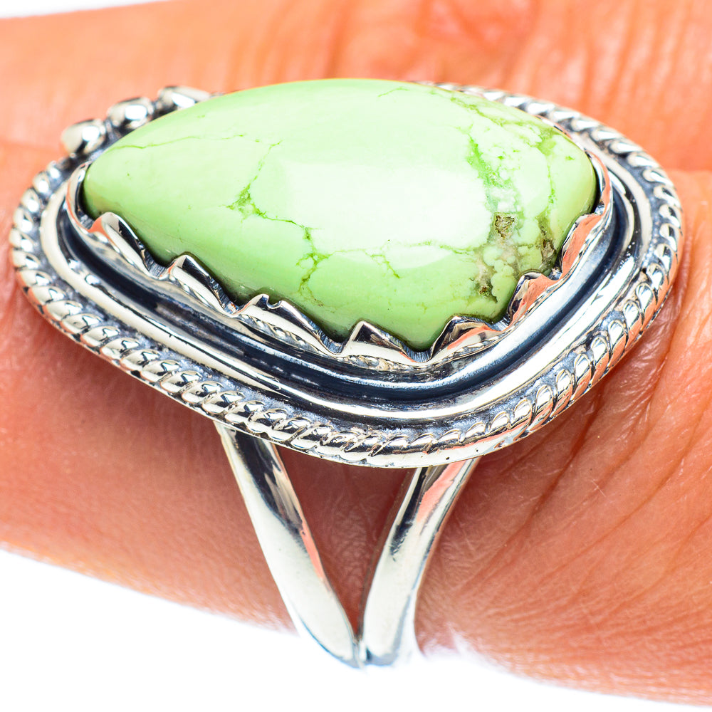 Lemon Chrysoprase Rings handcrafted by Ana Silver Co - RING58987