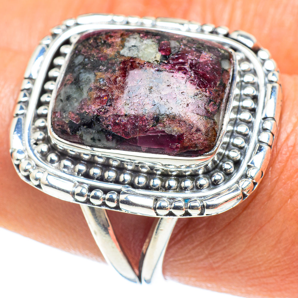 Russian Eudialyte Rings handcrafted by Ana Silver Co - RING59006