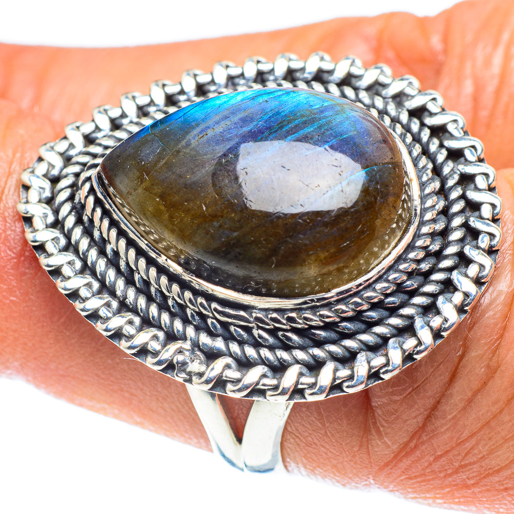 Labradorite Rings handcrafted by Ana Silver Co - RING59010