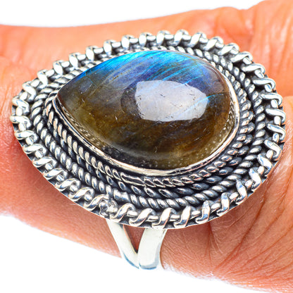 Labradorite Rings handcrafted by Ana Silver Co - RING59010