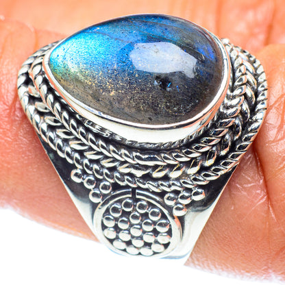 Labradorite Rings handcrafted by Ana Silver Co - RING59018