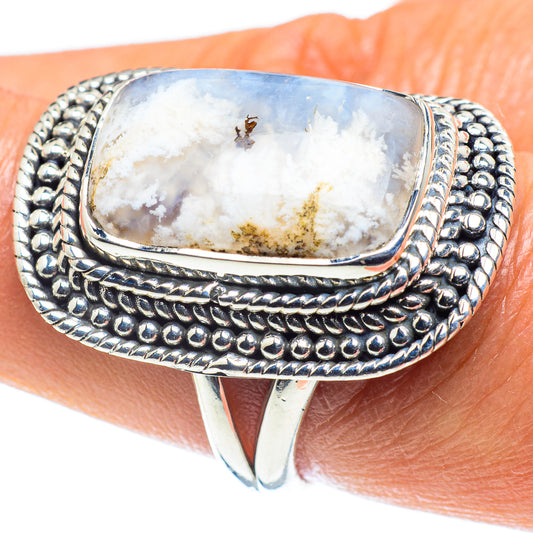 Plume Agate Rings handcrafted by Ana Silver Co - RING59023