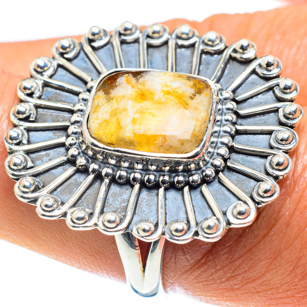 Plume Agate Rings handcrafted by Ana Silver Co - RING59029