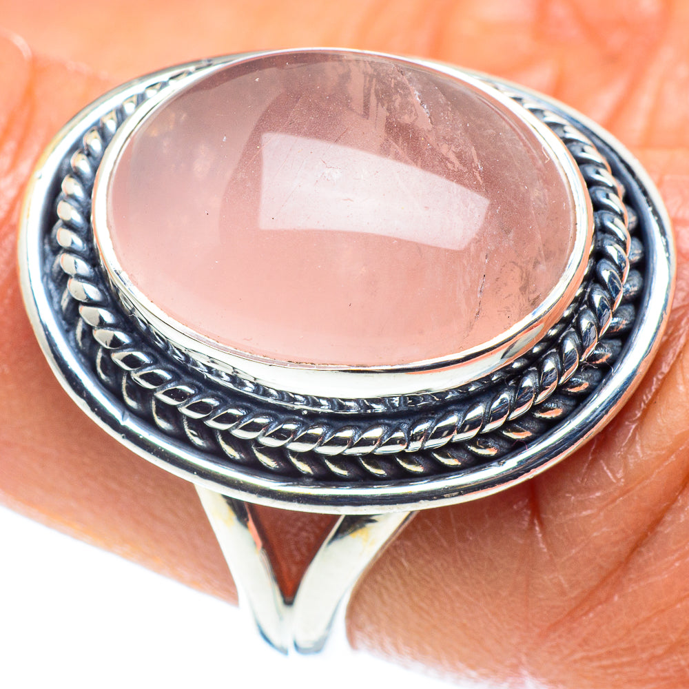 Rose Quartz Rings handcrafted by Ana Silver Co - RING59050