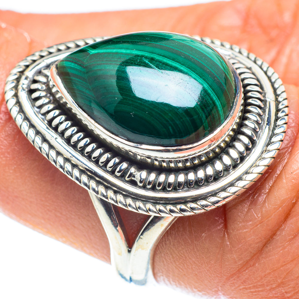 Malachite Rings handcrafted by Ana Silver Co - RING59051