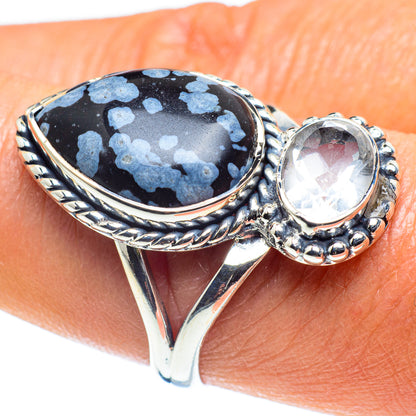 Snowflake Obsidian Rings handcrafted by Ana Silver Co - RING59076