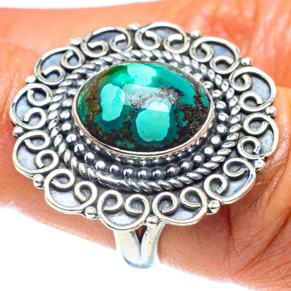 Tibetan Turquoise Rings handcrafted by Ana Silver Co - RING59111