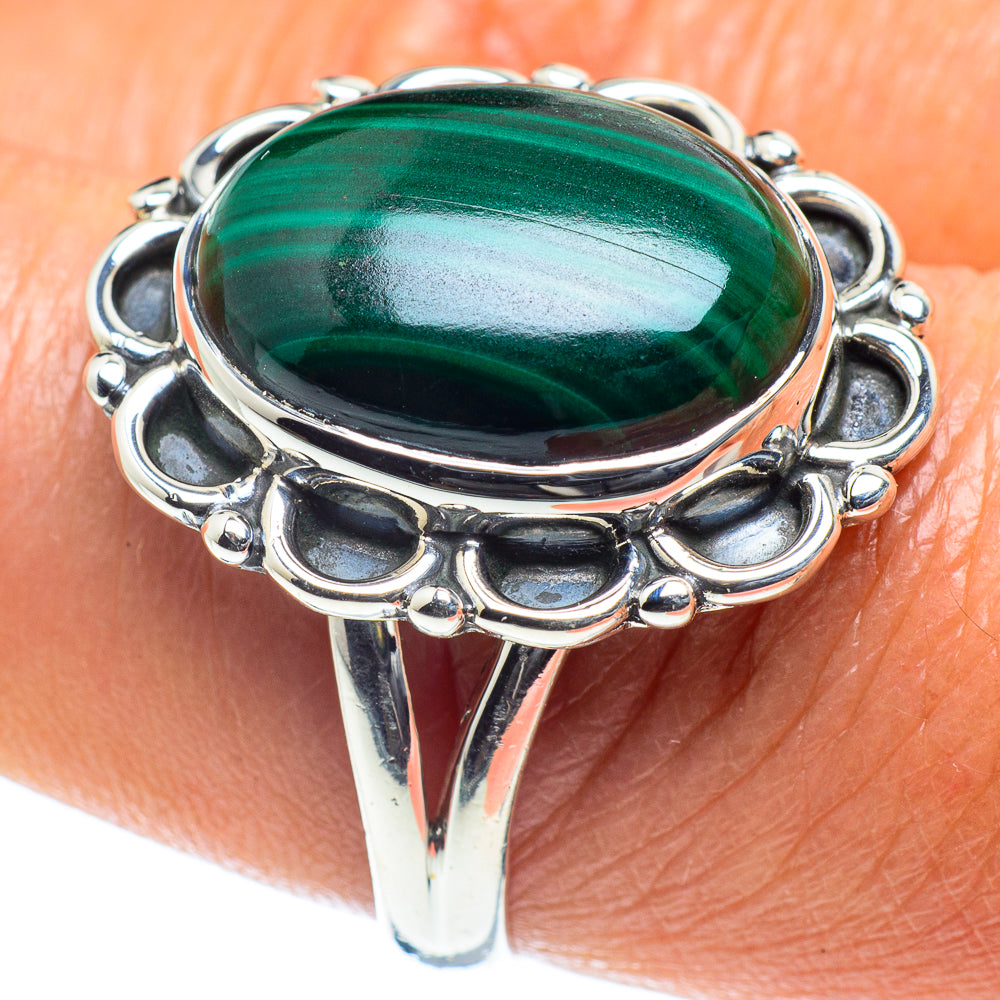 Malachite Rings handcrafted by Ana Silver Co - RING59123