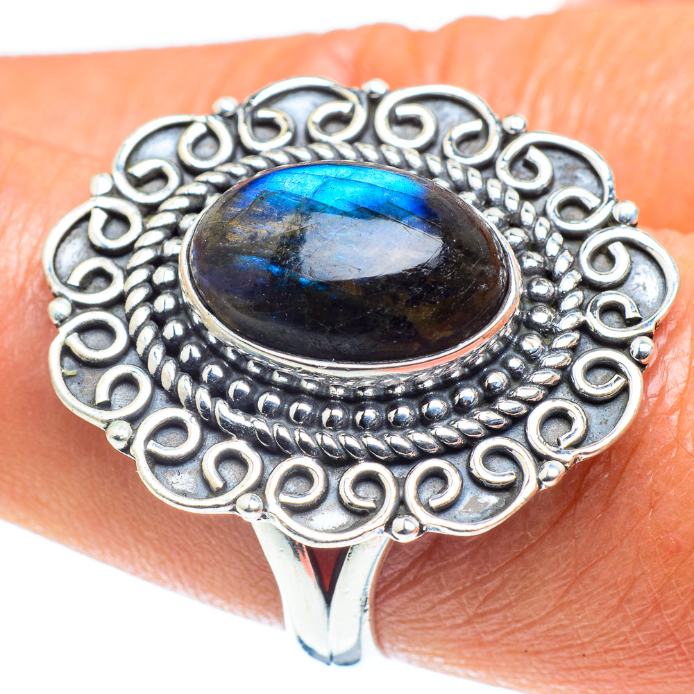 Labradorite Rings handcrafted by Ana Silver Co - RING59129
