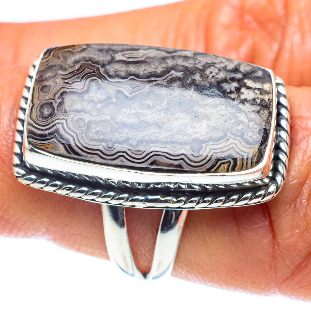 Laguna Lace Agate Rings handcrafted by Ana Silver Co - RING59135