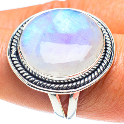 Rainbow Moonstone Rings handcrafted by Ana Silver Co - RING59149