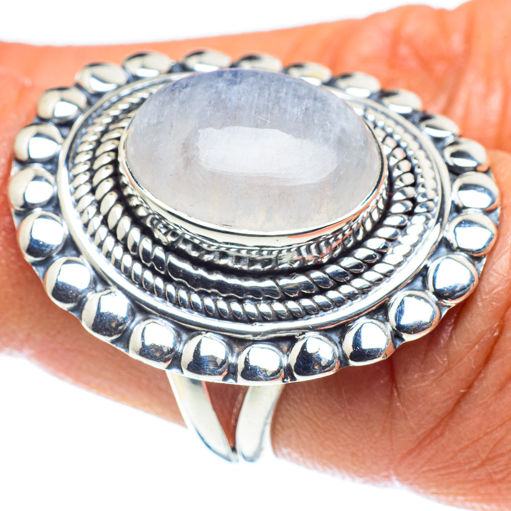 Rainbow Moonstone Rings handcrafted by Ana Silver Co - RING59150
