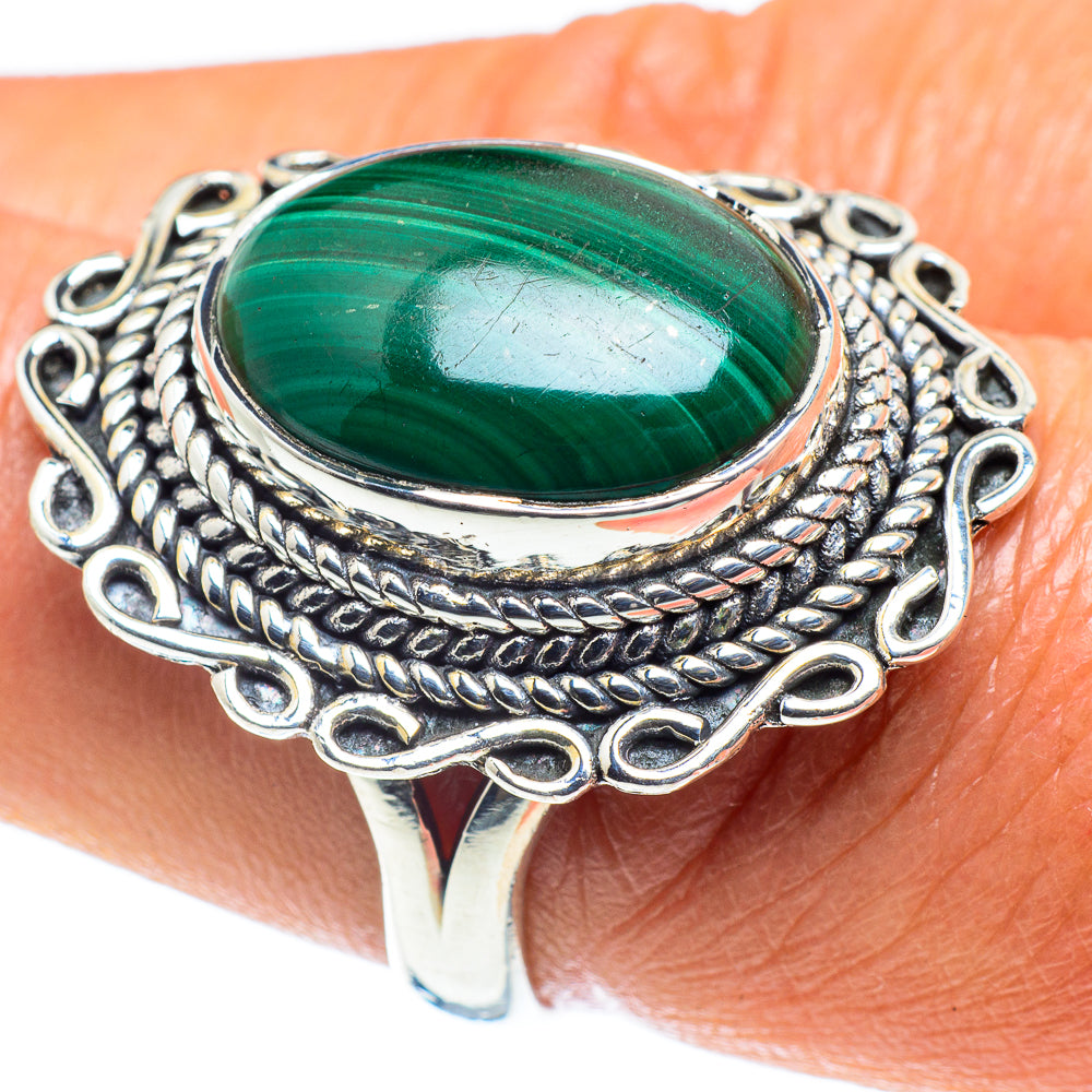 Malachite Rings handcrafted by Ana Silver Co - RING59154