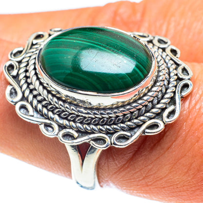 Malachite Rings handcrafted by Ana Silver Co - RING59154