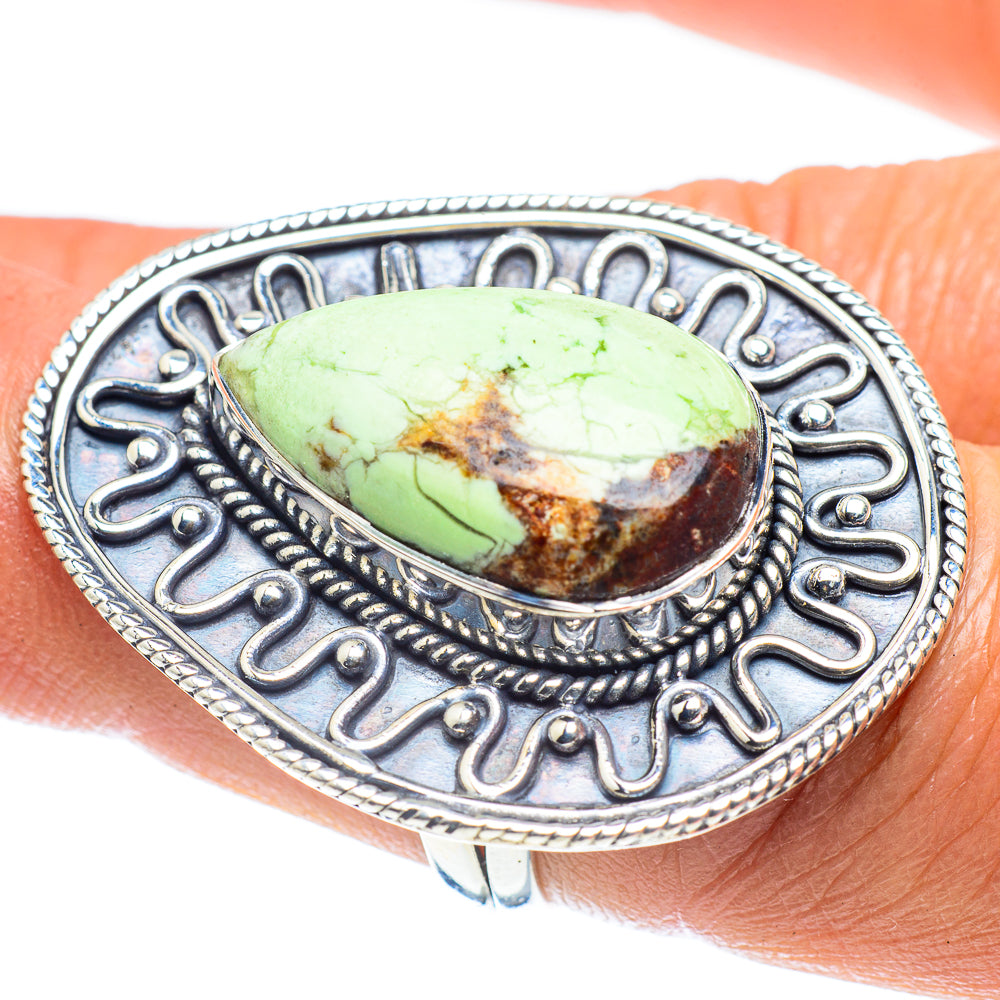 Lemon Chrysoprase Rings handcrafted by Ana Silver Co - RING59155