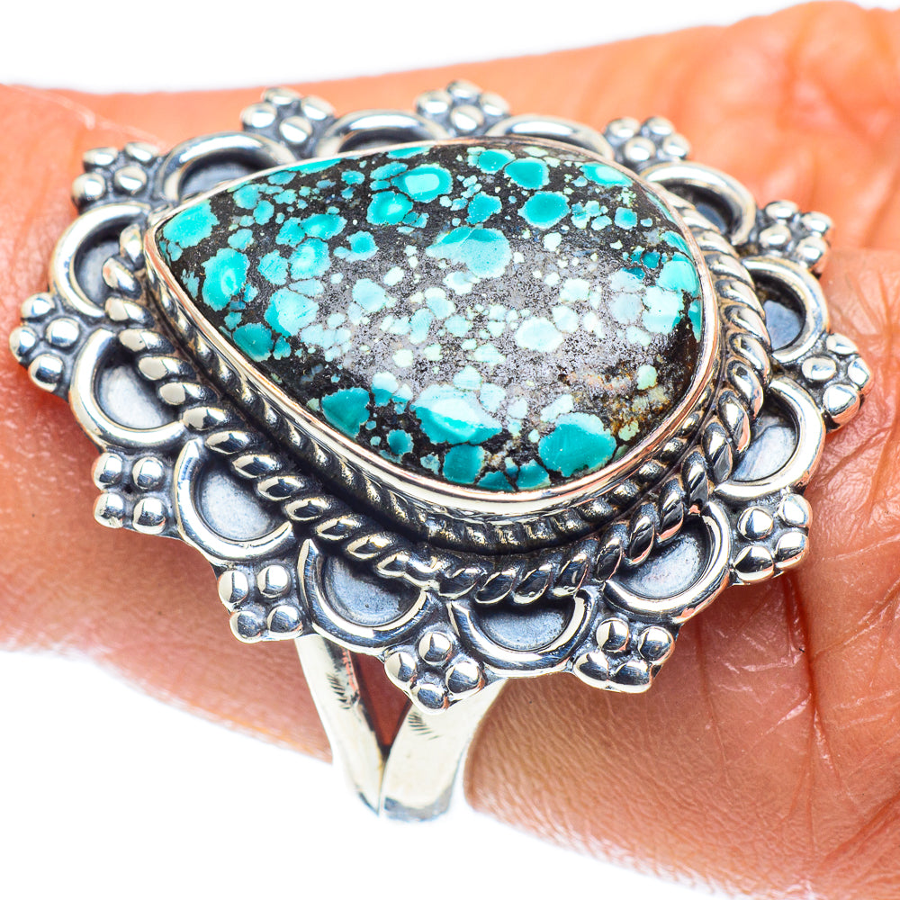 Tibetan Turquoise Rings handcrafted by Ana Silver Co - RING59164