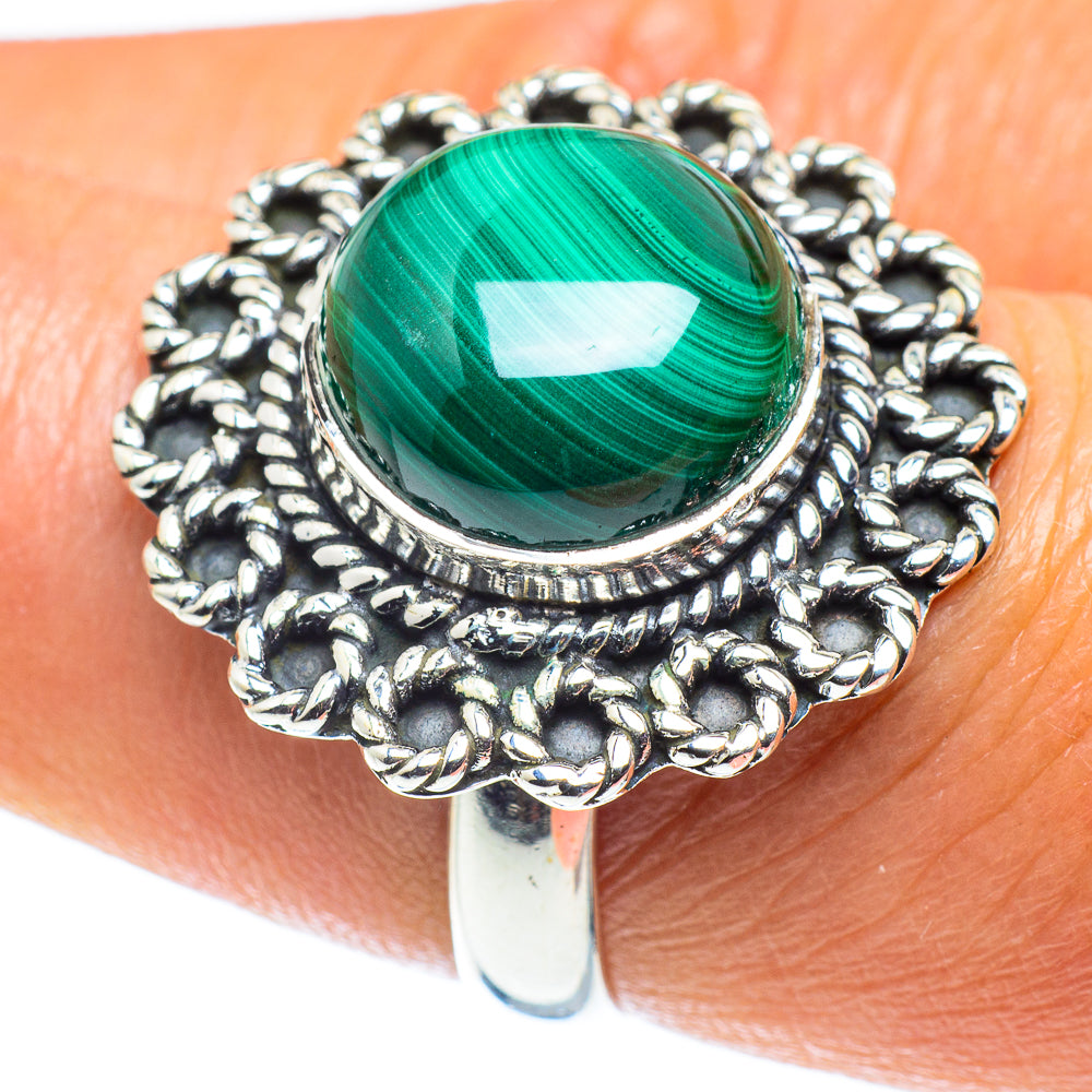 Malachite Rings handcrafted by Ana Silver Co - RING59183