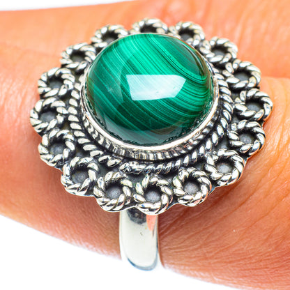 Malachite Rings handcrafted by Ana Silver Co - RING59183