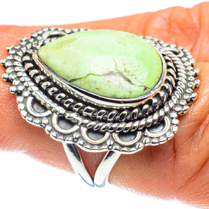 Lemon Chrysoprase Rings handcrafted by Ana Silver Co - RING59196