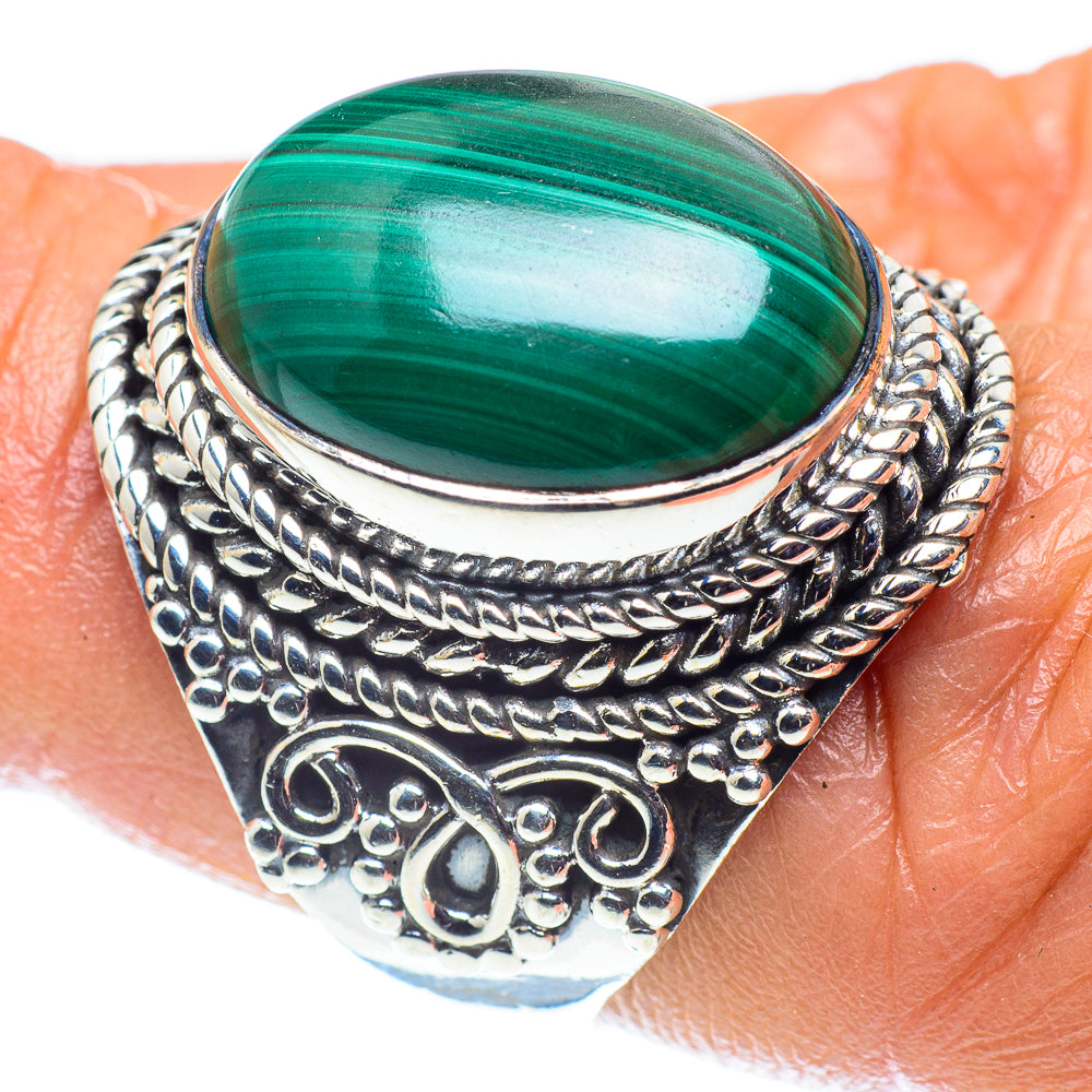 Malachite Rings handcrafted by Ana Silver Co - RING59211
