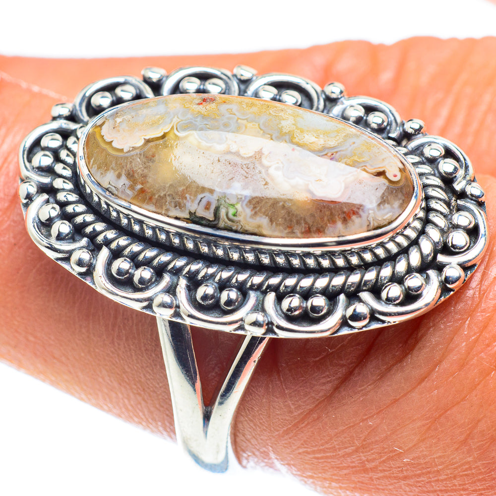 Laguna Lace Agate Rings handcrafted by Ana Silver Co - RING59228