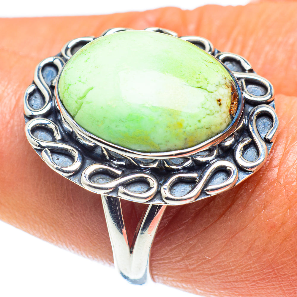 Lemon Chrysoprase Rings handcrafted by Ana Silver Co - RING59231