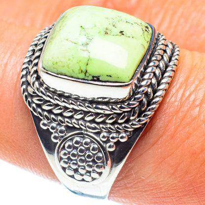 Lemon Chrysoprase Rings handcrafted by Ana Silver Co - RING59233
