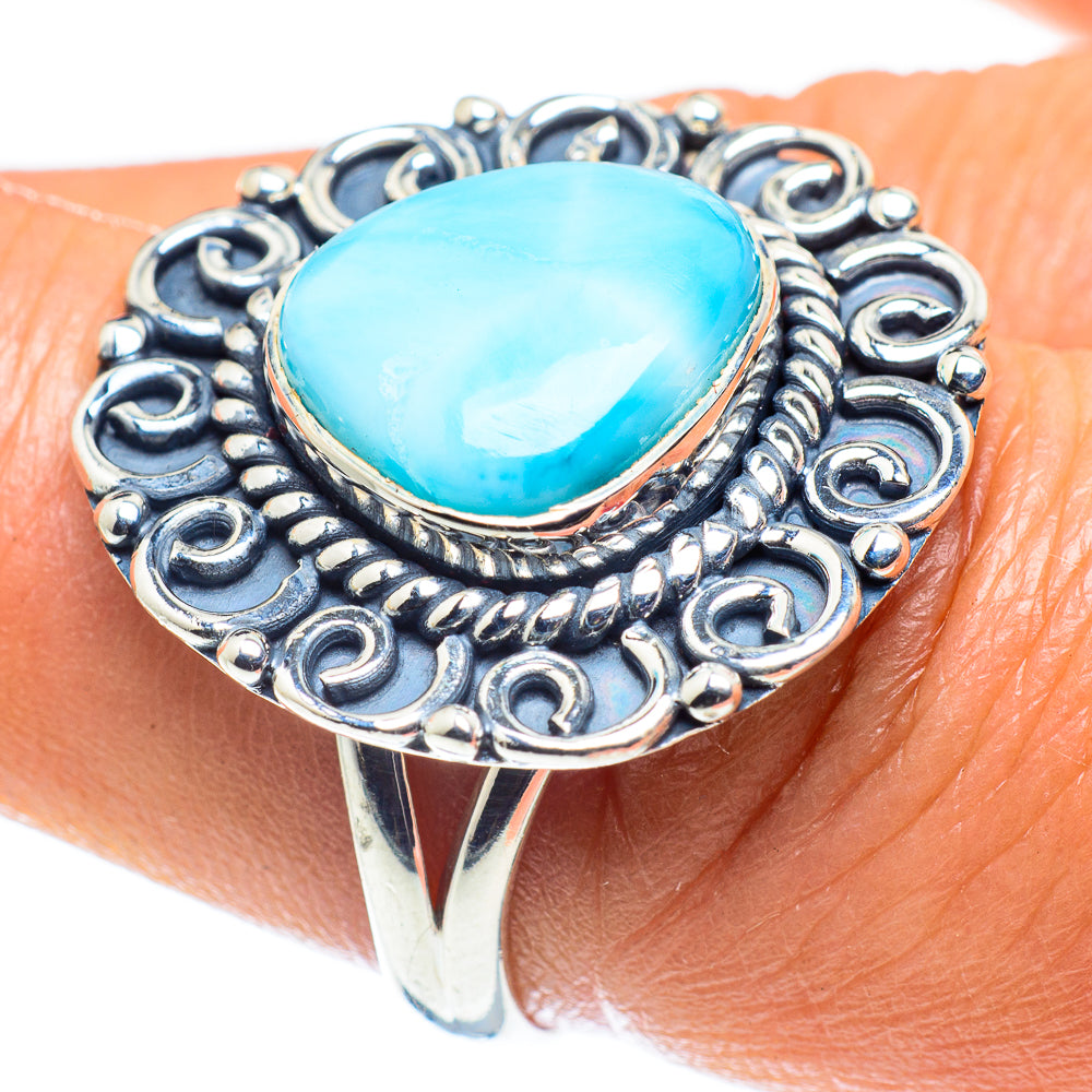 Larimar Rings handcrafted by Ana Silver Co - RING59243