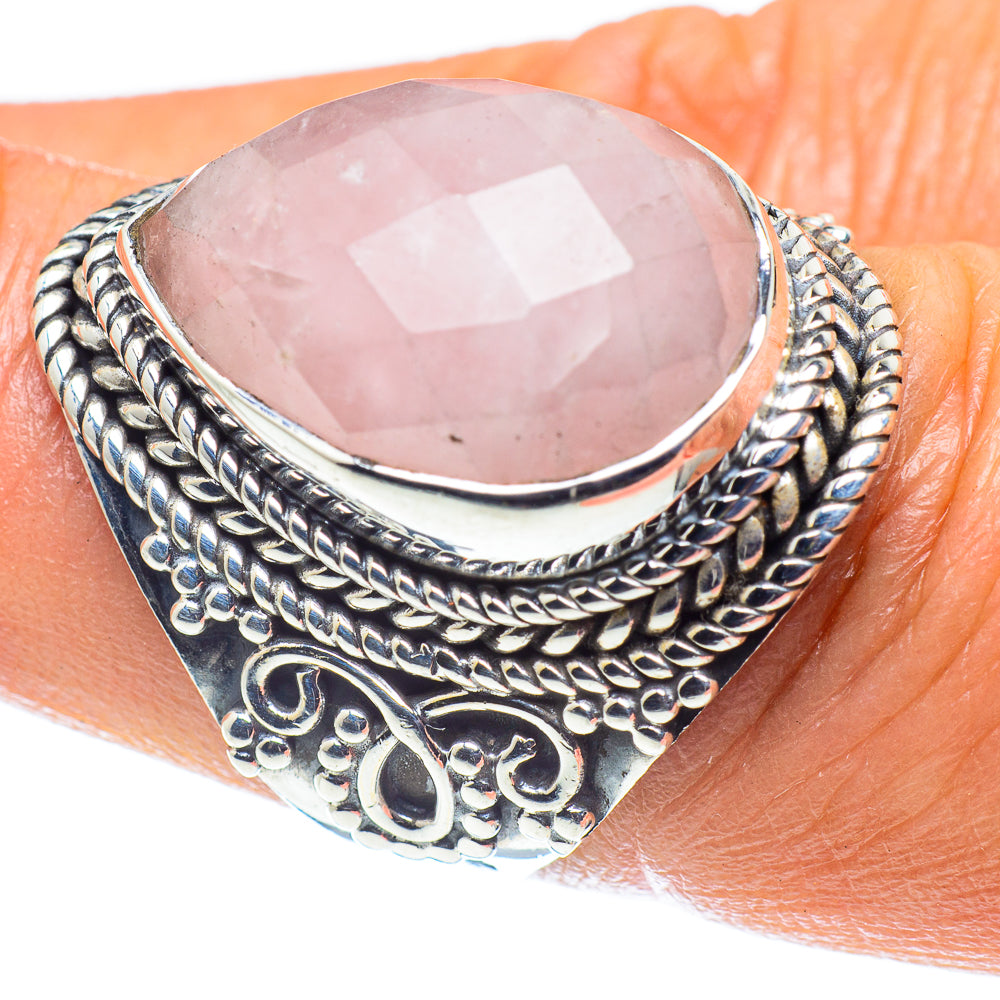 Rose Quartz Rings handcrafted by Ana Silver Co - RING59248