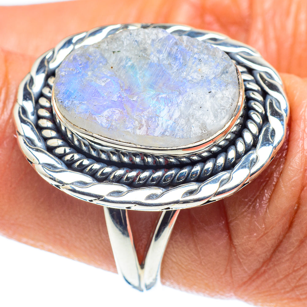 Rainbow Moonstone Rings handcrafted by Ana Silver Co - RING59270