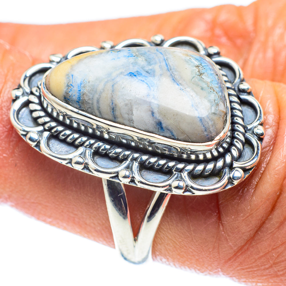 Blue Scheelite Rings handcrafted by Ana Silver Co - RING59272