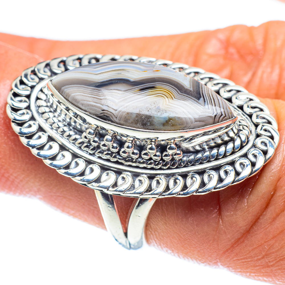 Laguna Lace Agate Rings handcrafted by Ana Silver Co - RING59283