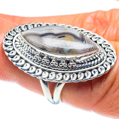 Laguna Lace Agate Rings handcrafted by Ana Silver Co - RING59283