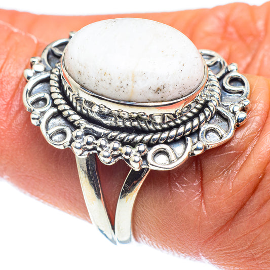 White Scolecite Rings handcrafted by Ana Silver Co - RING59314