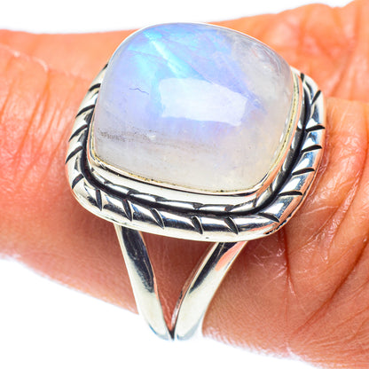 Rainbow Moonstone Rings handcrafted by Ana Silver Co - RING59321