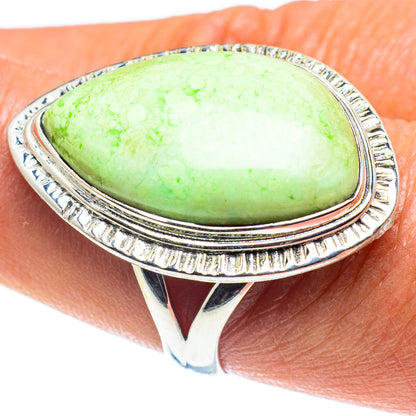 Lemon Chrysoprase Rings handcrafted by Ana Silver Co - RING59332