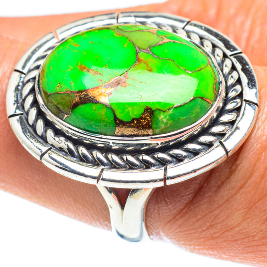 Green Copper Composite Turquoise Rings handcrafted by Ana Silver Co - RING59344