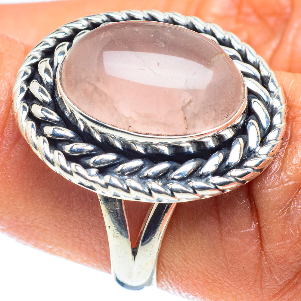 Rose Quartz Rings handcrafted by Ana Silver Co - RING59352