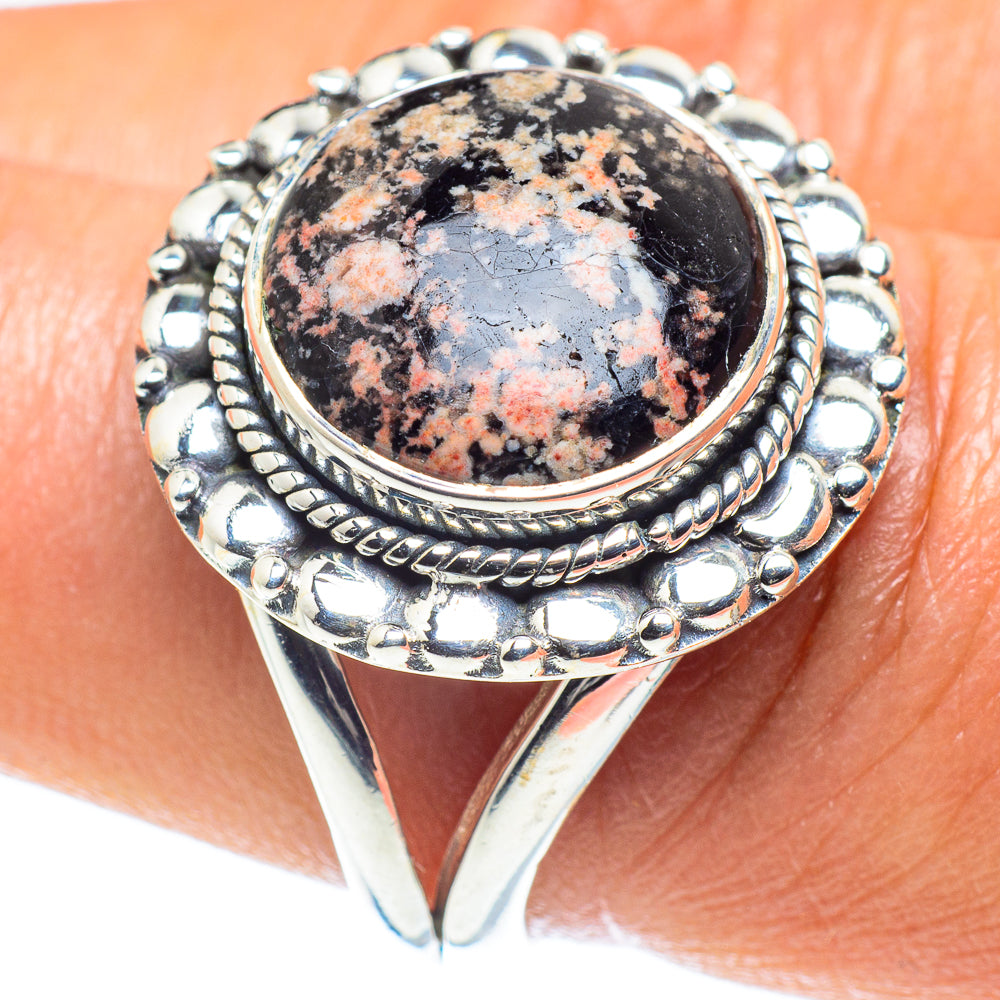 Snowflake Obsidian Rings handcrafted by Ana Silver Co - RING59368