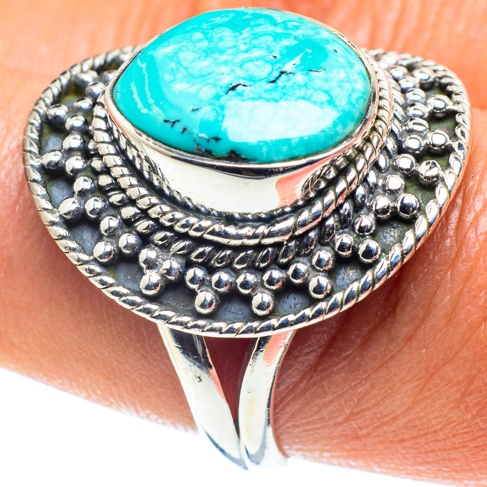 Tibetan Turquoise Rings handcrafted by Ana Silver Co - RING59378