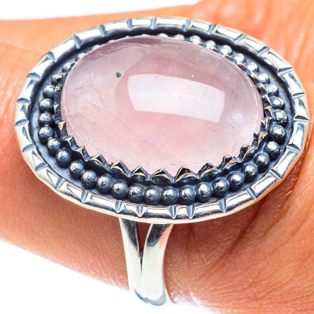 Rose Quartz Rings handcrafted by Ana Silver Co - RING59381