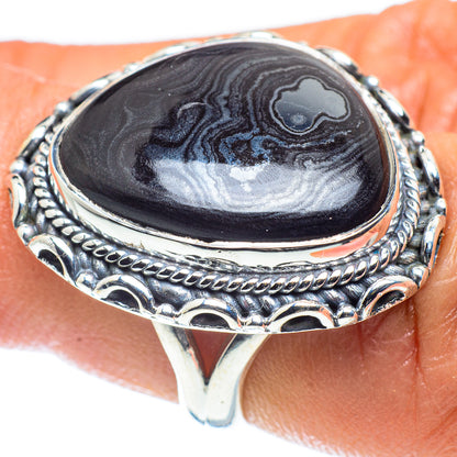Psilomelane Dendrite Rings handcrafted by Ana Silver Co - RING59392